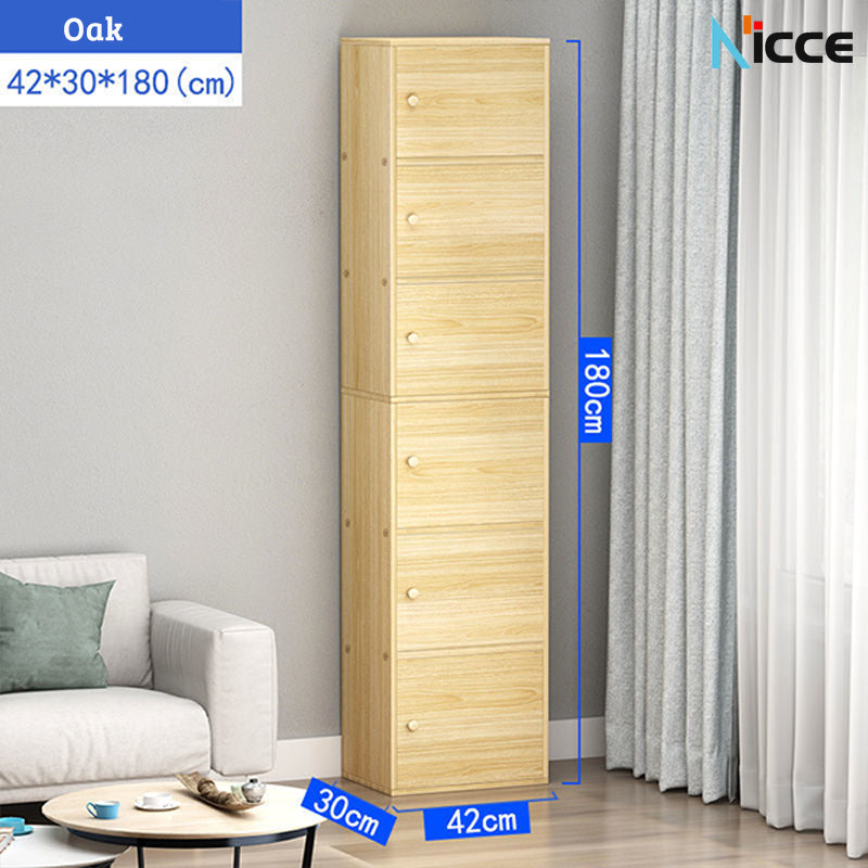 Household simple door locker floor-to-ceiling 30cm deep living room storage cabinet study economical bookcase office with lock file kabinet