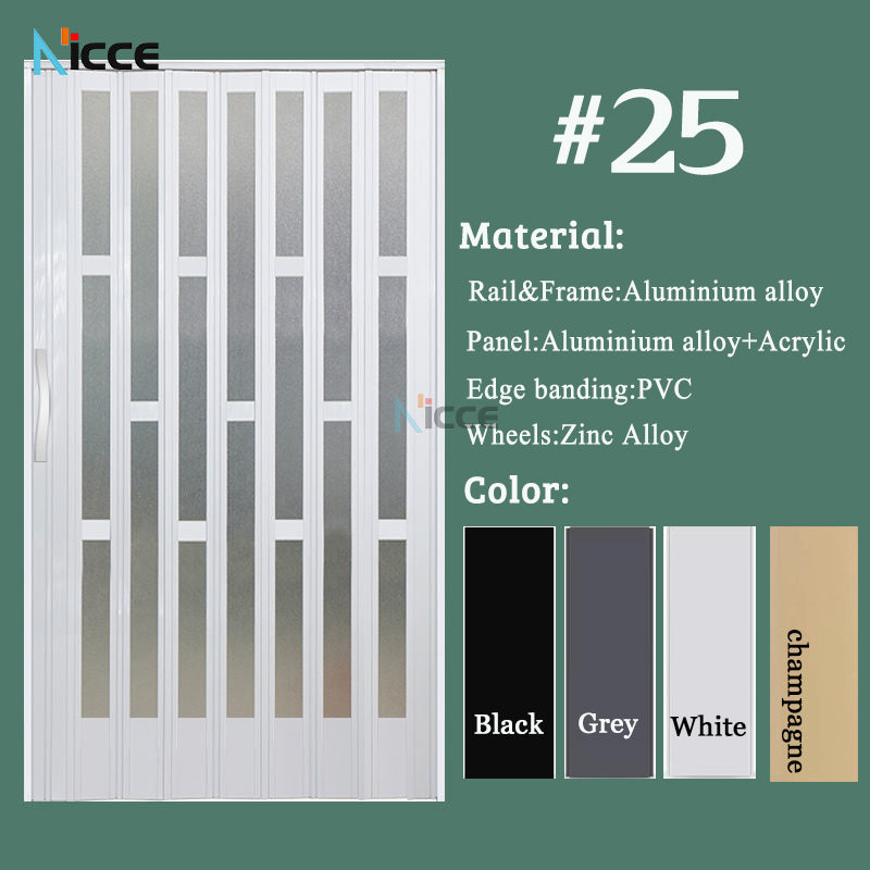 Customize aluminum alloy folding door thickened 15cm panel metal door shop balcony door waterproof fireproof rustproof heat insulation without bottom rail durable metal pintu