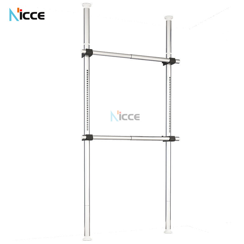 Home multi-functional wardrobe without punching top-to-bottom clothes rack simple floor-to-ceiling folding indoor telescopic clothes-drying pole