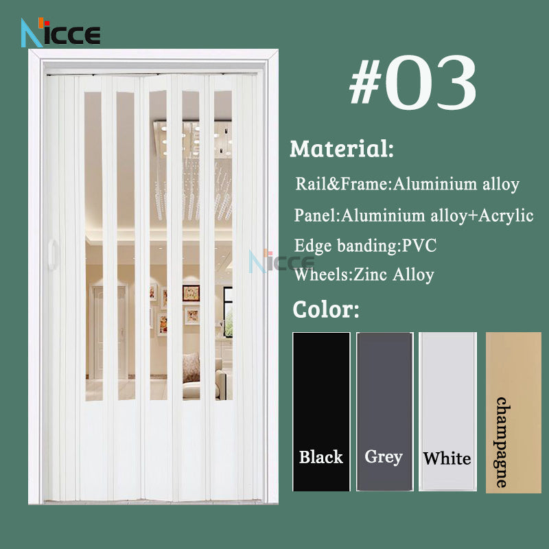 Customize aluminum alloy folding door thickened 15cm panel metal door shop balcony door waterproof fireproof rustproof heat insulation without bottom rail durable metal pintu