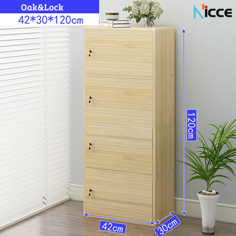 Household simple door locker floor-to-ceiling 30cm deep living room storage cabinet study economical bookcase office with lock file kabinet