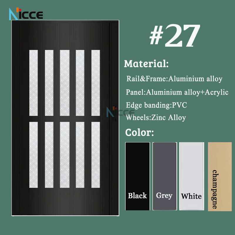 Customize aluminum alloy folding door thickened 15cm panel metal door shop balcony door waterproof fireproof rustproof heat insulation without bottom rail durable metal pintu