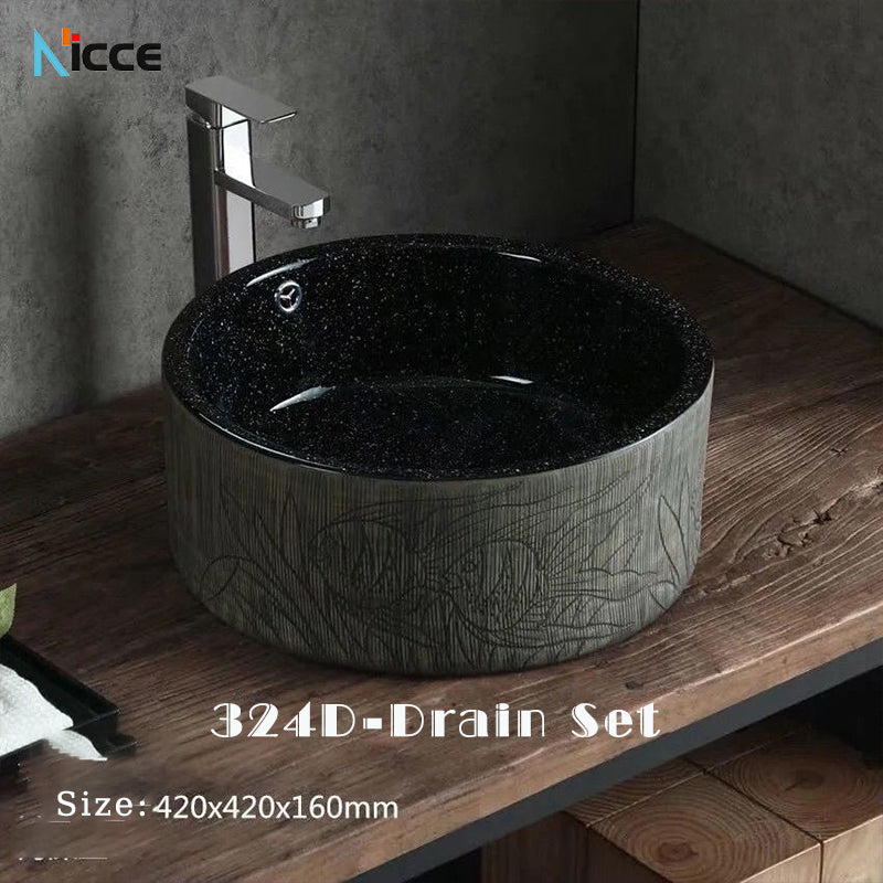 Home Chinese style bathroom basin retro simple ceramic toilet basen