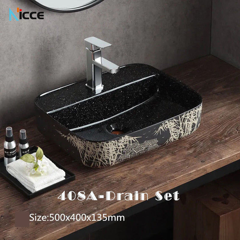 Home Chinese style bathroom basin retro simple ceramic toilet basen