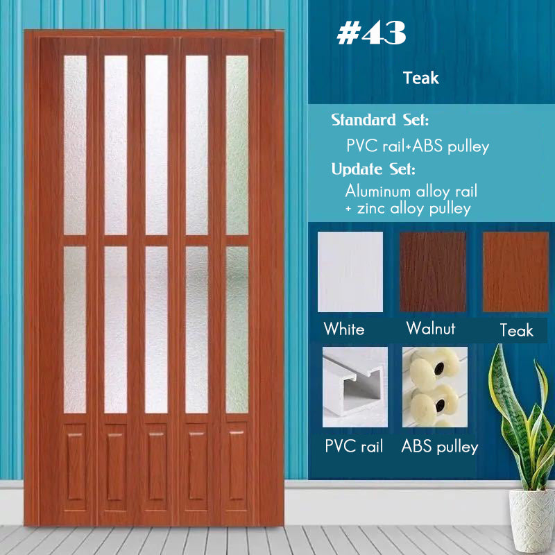 Customize PVC toilet door home kitchen slide door office door patition sliding folding partition divider PVC fold pintu