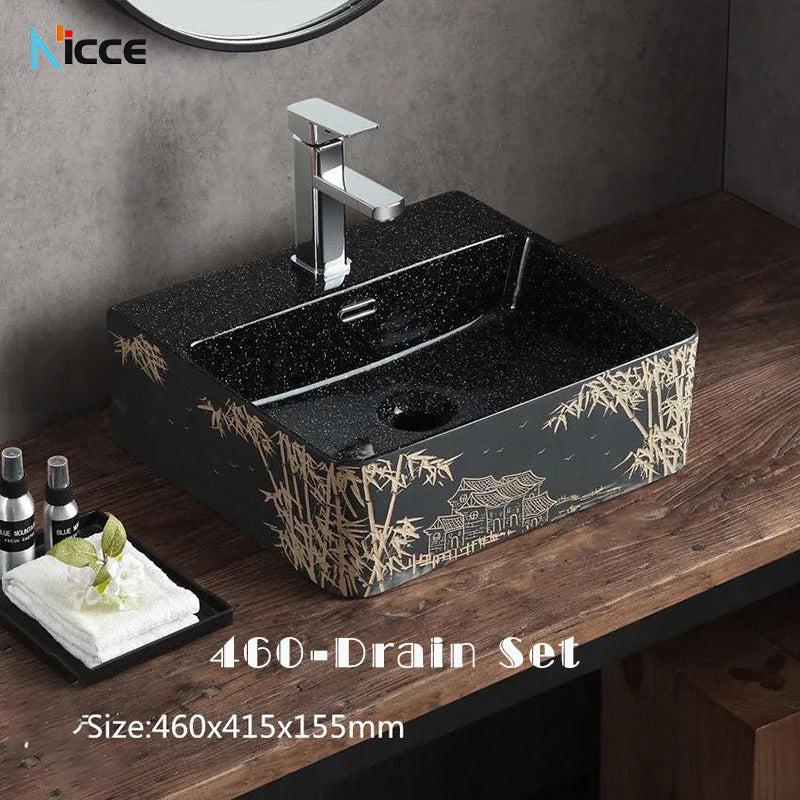 Home Chinese style bathroom basin retro simple ceramic toilet basen