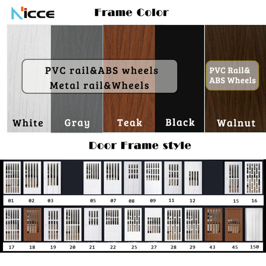 Customize Home sliding door bathroom PVC folding door kitchen room aluminum alloy slide rail multi-function partition