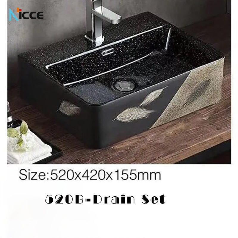 Home Chinese style bathroom basin retro simple ceramic toilet basen