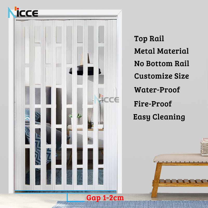 Customize aluminum alloy folding door thickened 15cm panel metal door shop balcony door waterproof fireproof rustproof heat insulation without bottom rail durable metal pintu