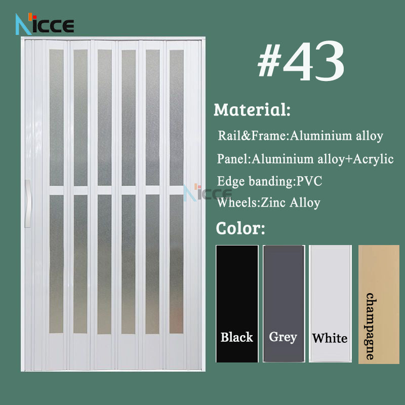 Customize aluminum alloy folding door thickened 15cm panel metal door shop balcony door waterproof fireproof rustproof heat insulation without bottom rail durable metal pintu