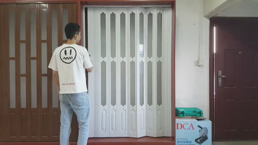 Customize aluminum alloy folding door thickened 15cm panel metal door shop balcony door waterproof fireproof rustproof heat insulation without bottom rail durable metal pintu