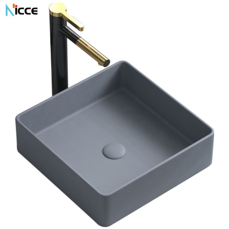 Household ceramic washbasin business gray multi-size round square above counter basin