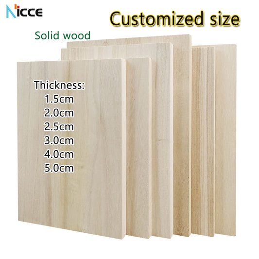 Customized solid wood board paulownia partition board cabinet layered rectangular wall shelf