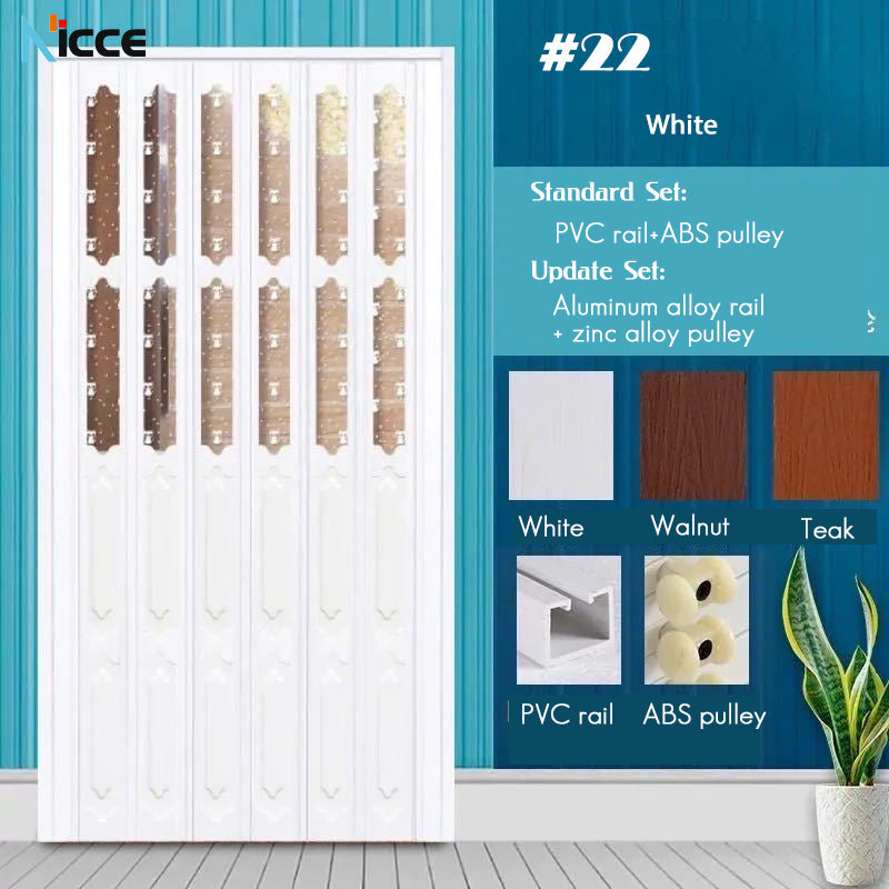 Customize Home sliding door bathroom PVC folding door kitchen room aluminum alloy slide rail multi-function partition