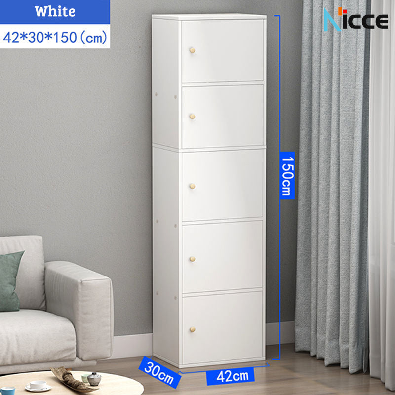 Household simple door locker floor-to-ceiling 30cm deep living room storage cabinet study economical bookcase office with lock file kabinet