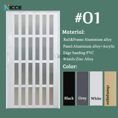 Customize aluminum alloy folding door thickened 15cm panel metal door shop balcony door waterproof fireproof rustproof heat insulation without bottom rail durable metal pintu