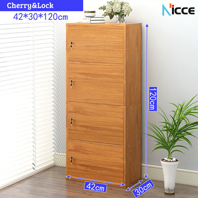 Household simple door locker floor-to-ceiling 30cm deep living room storage cabinet study economical bookcase office with lock file kabinet