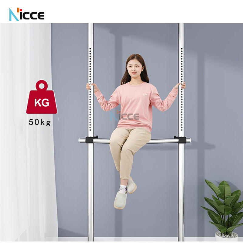 Home multi-functional wardrobe without punching top-to-bottom clothes rack simple floor-to-ceiling folding indoor telescopic clothes-drying pole