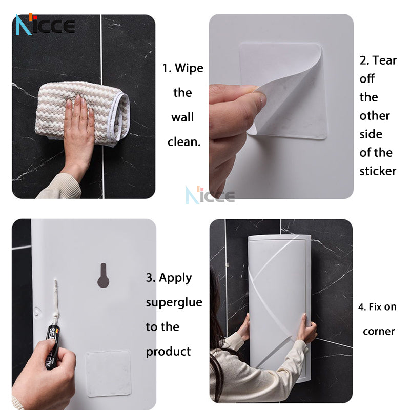 Home multifunctional toilet rack free punching plastic rotatable wall-mounted storage cabinet bathroom vanity countertop tripod kitchen spice shelf