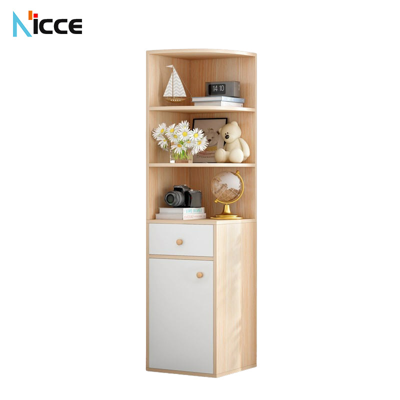 Simple home multifunctional corner cabinet MDF triangle floor bookcase small apartment corner storage rack  kabinet buku almari baju cabinet dapur almari buku