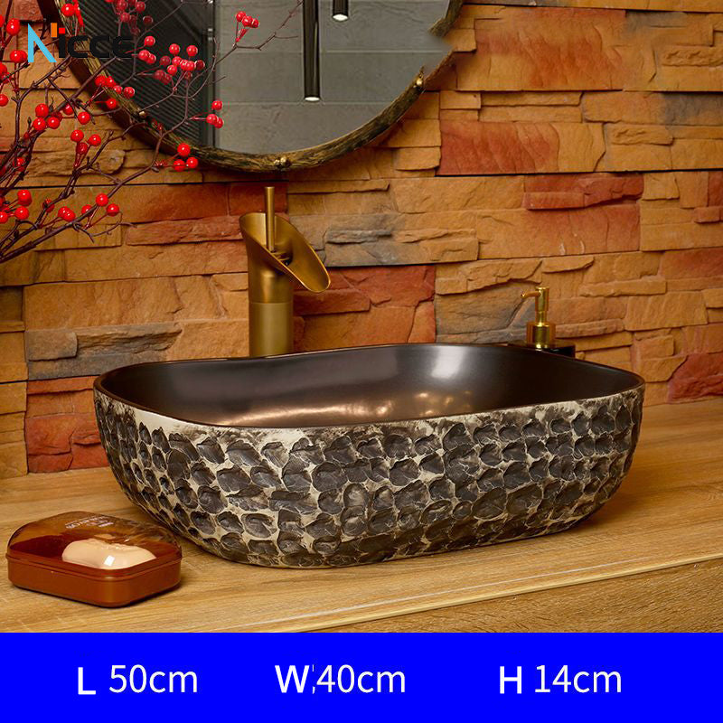 Home Chinese style bathroom basin retro simple ceramic toilet basen