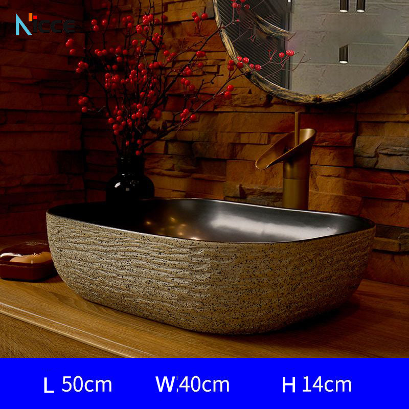 Home Chinese style bathroom basin retro simple ceramic toilet basen