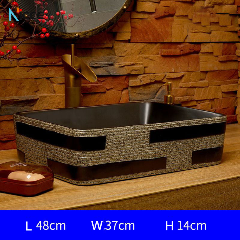 Home Chinese style bathroom basin retro simple ceramic toilet basen