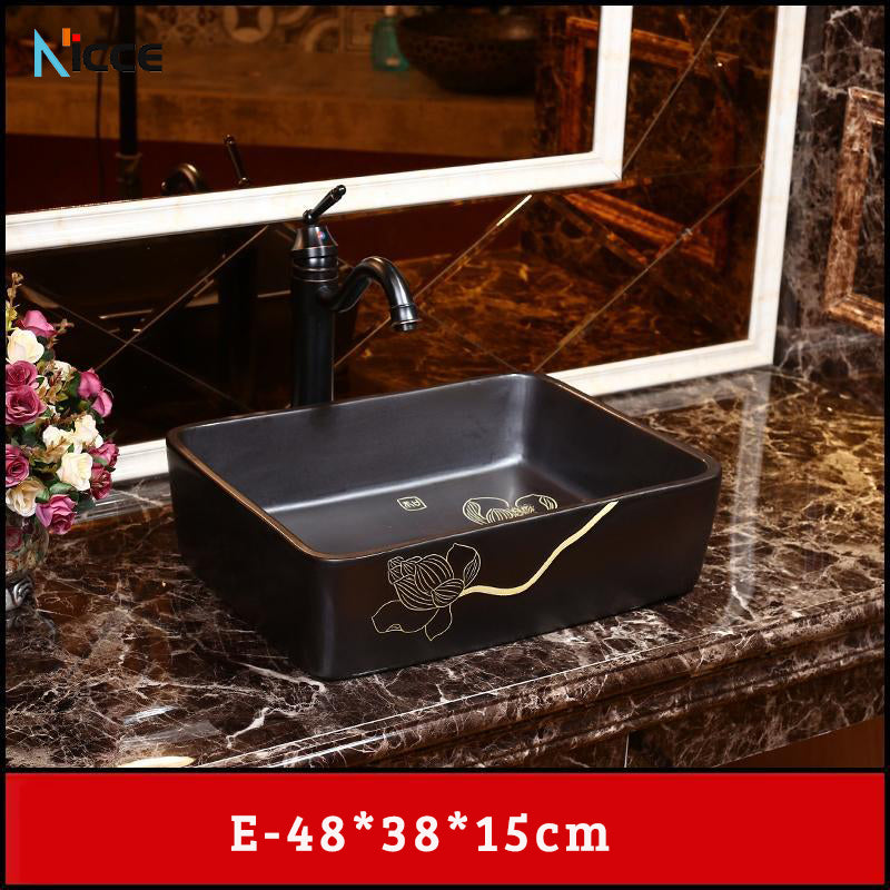 Home Chinese style bathroom basin retro simple ceramic toilet basen