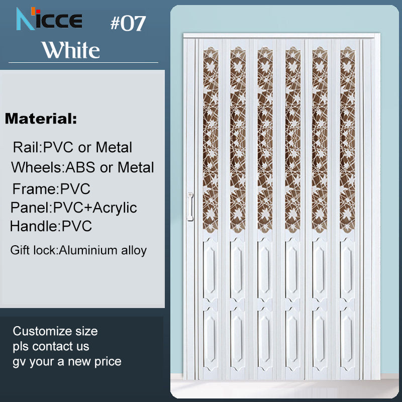 Customize PVC toilet door home kitchen slide door office door patition sliding folding partition divider PVC fold pintu