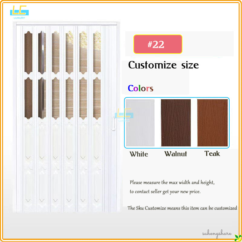 Customize PVC toilet door home kitchen slide door office door patition sliding folding partition divider PVC fold pintu