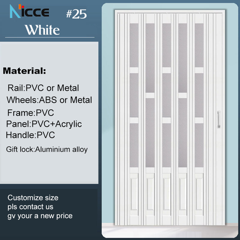 Customize PVC toilet door home kitchen slide door office door patition sliding folding partition divider PVC fold pintu