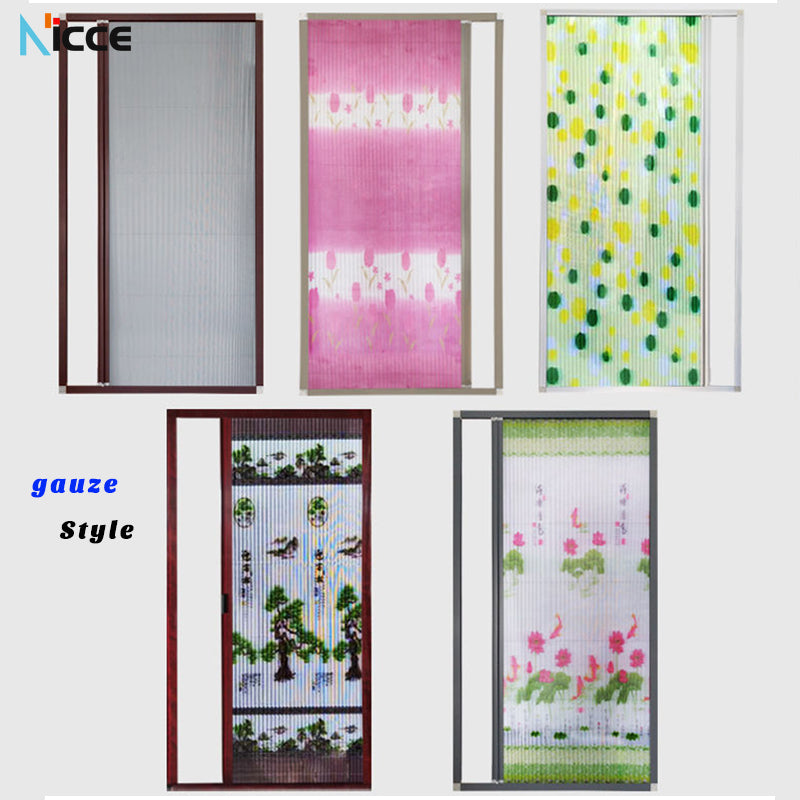 Customized household aluminum alloy screen door folding door invisible retractable aluminum frame screen window creative door curtain