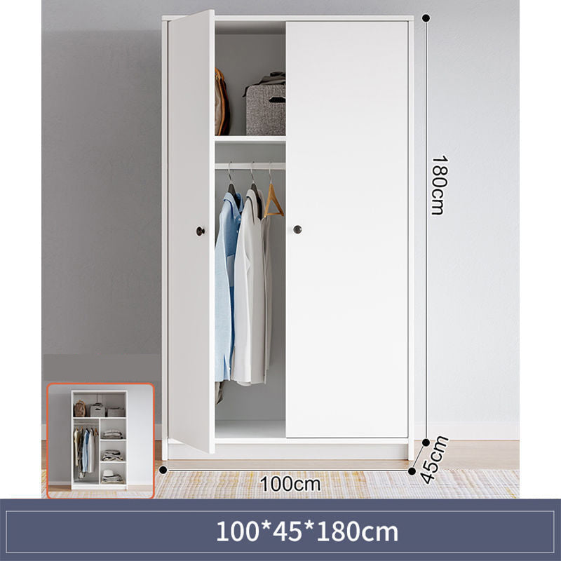 Home multifunctional wardrobe organiser simple MDF bedroom small apartment with clothes drying area corner cabinet study storage book shelf 2 door wardrobe suite for kids