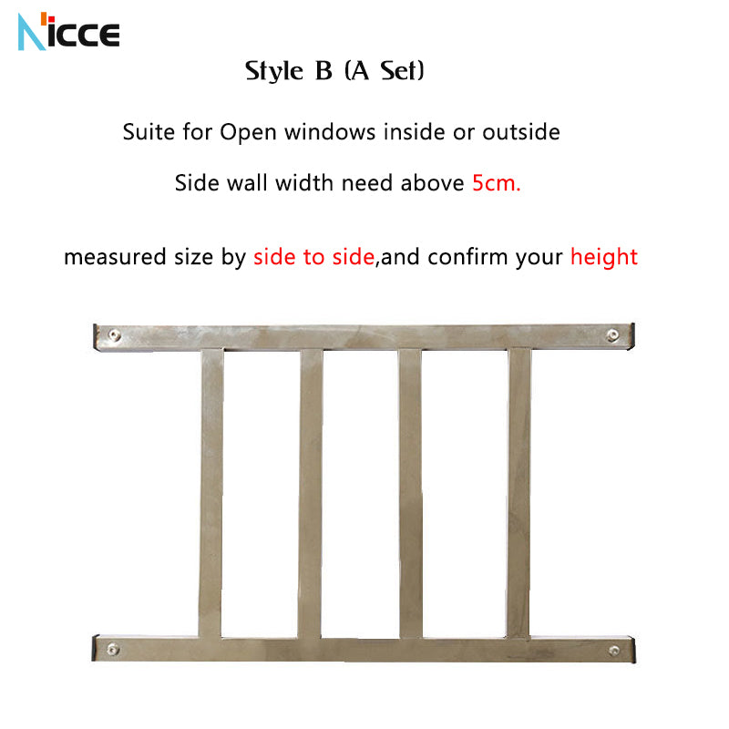 Customize home multifunctional window fence 3pcs thickened aluminum alloy punch-free safety guardrail sliding window