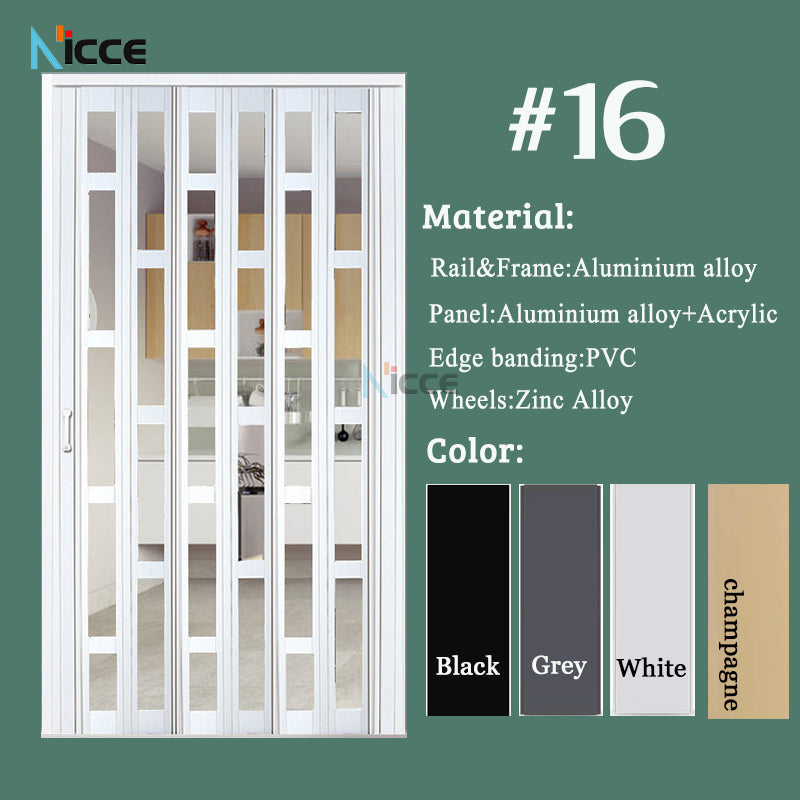 Customize aluminum alloy folding door thickened 15cm panel metal door shop balcony door waterproof fireproof rustproof heat insulation without bottom rail durable metal pintu