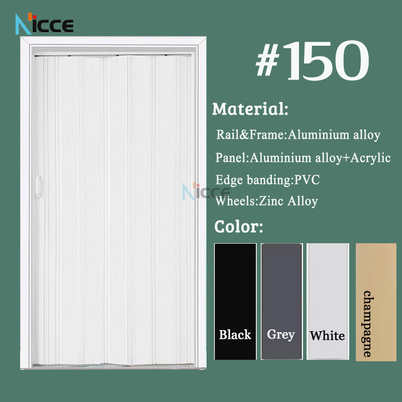 Customize aluminum alloy folding door thickened 15cm panel metal door shop balcony door waterproof fireproof rustproof heat insulation without bottom rail durable metal pintu