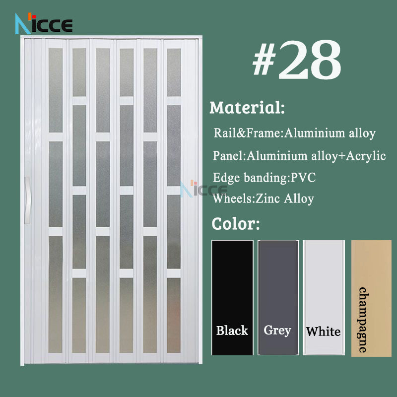 Customize aluminum alloy folding door thickened 15cm panel metal door shop balcony door waterproof fireproof rustproof heat insulation without bottom rail durable metal pintu