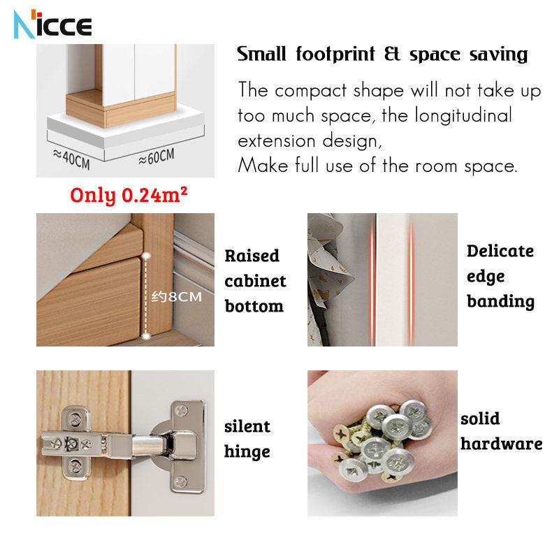 Home multifunctional wardrobe organiser simple MDF bedroom small apartment with clothes drying area corner cabinet study storage book shelf 2 door wardrobe suite for kids