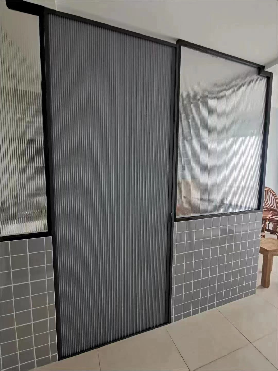 customize household multifunctional honeycomb door aluminum alloy frame woven fabric door page folding sliding door no punching bathroom waterproof and moisture-proof door patio non-woven fabric blackout curtain